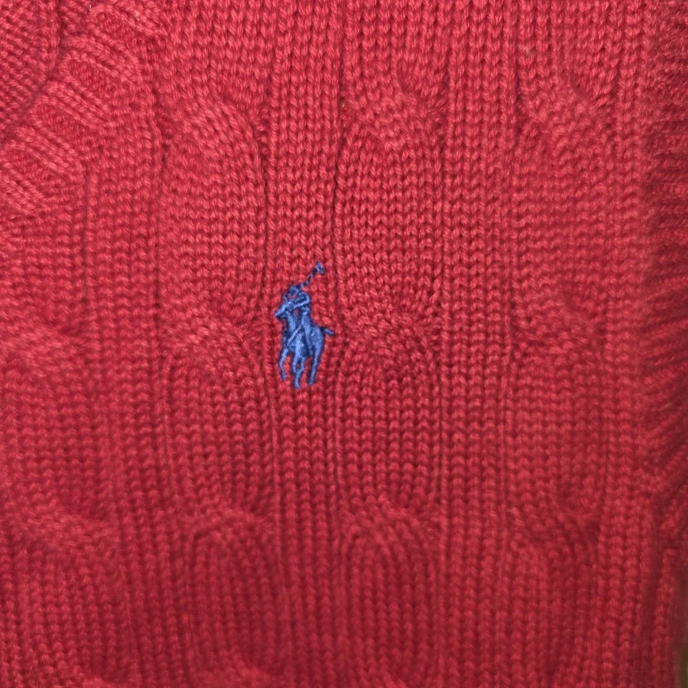 POLO By Ralph Lauren Size 4 Toddler Boys Red Sweater Vest Cotton & Blue Pony